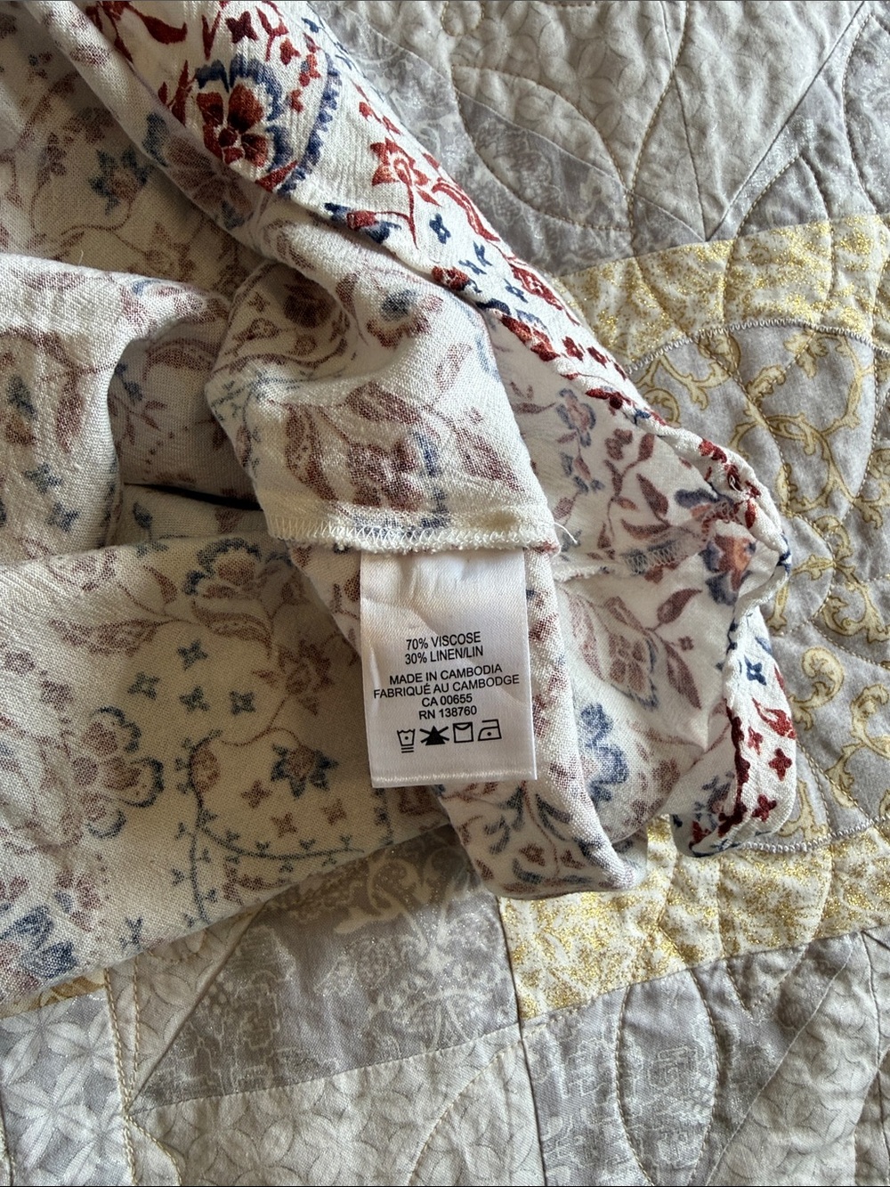 Reitmans White Floral-Paisley Print Swing Dress with Rust and Blue Details - Picture 7 of 8